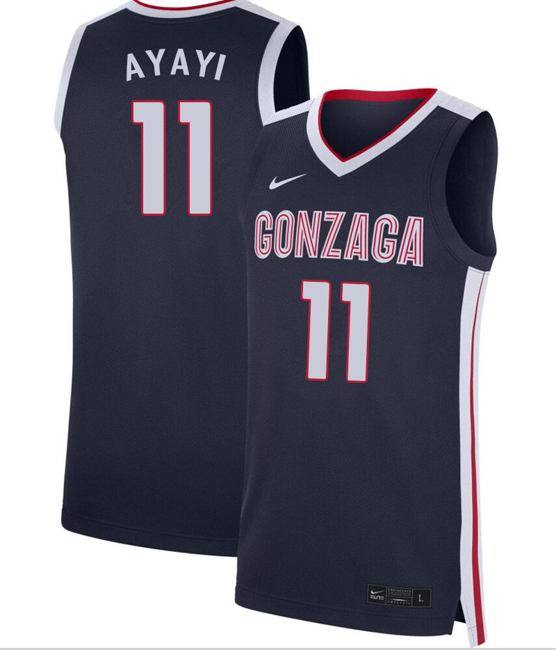 Men #11 Joel Ayayi Gonzaga Bulldogs College Basketball Jerseys Sale-Navy